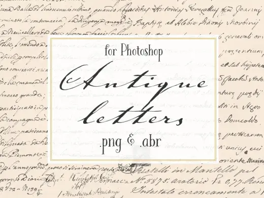 【無料】Photoshopブラシ　アンティークレター　Antiqueletters【png,abr】 — Photoshop brush