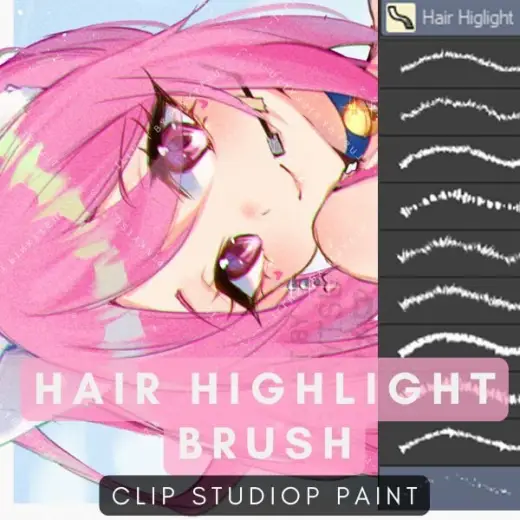 CSP Hair Highlight Brush Pack — Clip Studio Paint brush