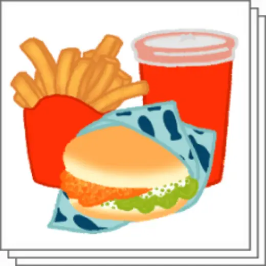 Fish/Chicken Burger, chips, fast food — Clip Studio Paint brush
