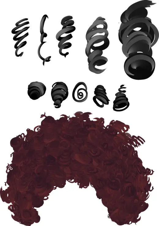 Evelynn Sinclaire's Curly Hair Brushes (for Clip Studio Paint) — Clip Studio Paint brush