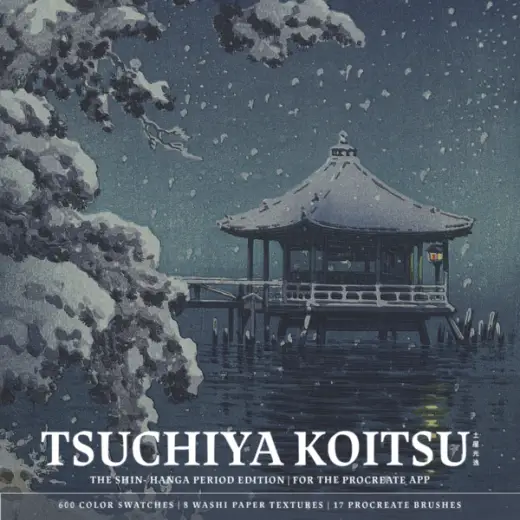 Tsuchiya Koitsu Procreate Kit (Procreate Brushes, Color Palettes & Washi Textures) — Procreate brush