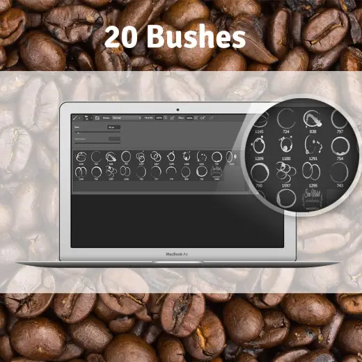 20 Coffee Stain Free Brushes — Procreate, Photoshop & Krita brush