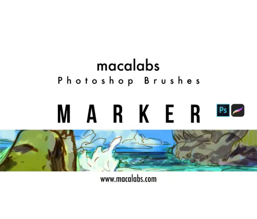 MACALABS_MARKER-FlatNib Photoshop Brush — Photoshop brush