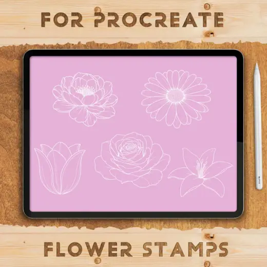 Free Flower Stamps for Procreate — Procreate brush