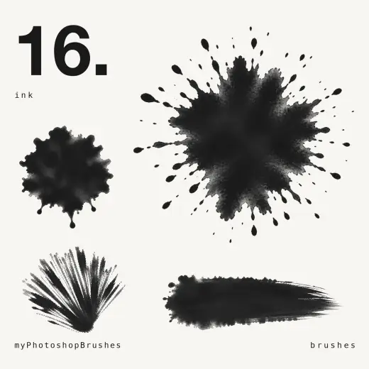16 Free Ink Brushes — Procreate, Photoshop & Krita brush