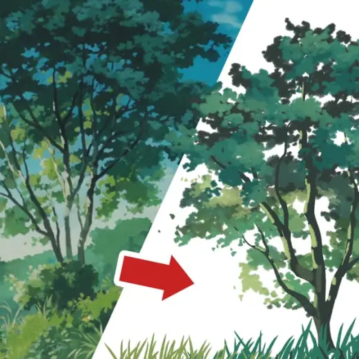 【CLIP STUDIO PAINT】GHIBLI STYLE TREE BRUSH — Clip Studio Paint brush