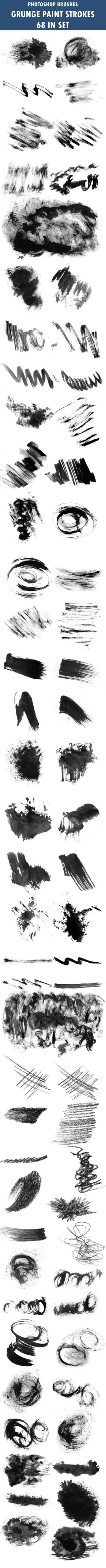 Grunge Paint Strokes - Photoshop Brushes - 68 in set — Photoshop brush