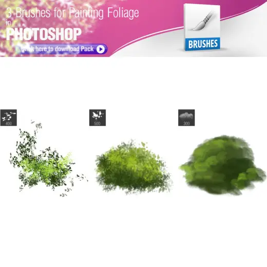 3 Foliage Brushes — Procreate, Photoshop & Krita brush