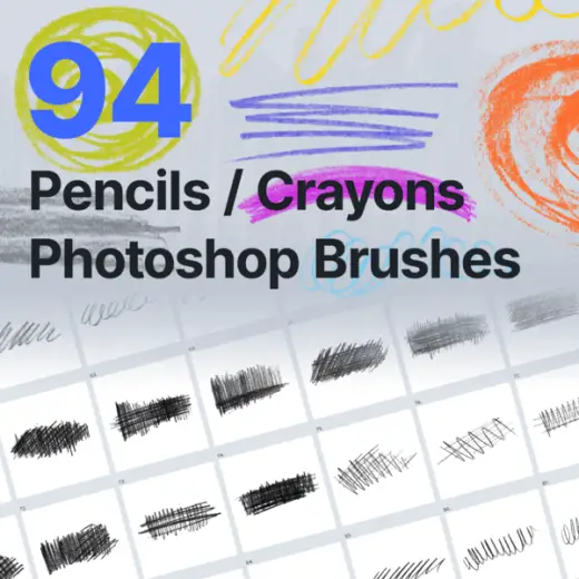 94 Pencils Crayons Photoshop Brushes — Photoshop brush