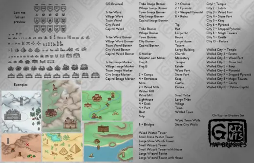 Grizguts Map Brushes - Civilization — Photoshop brush