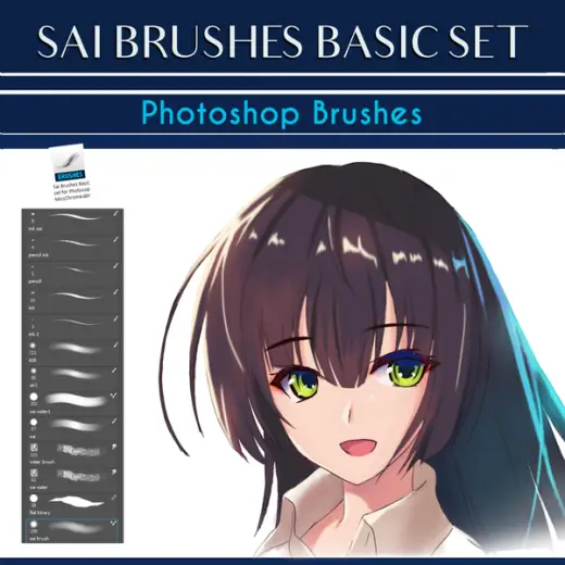 Paint tool Sai basic set brushes for Photoshop — Photoshop brush