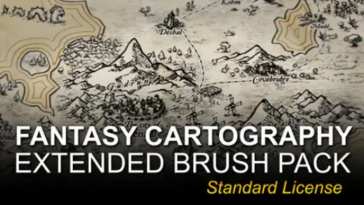 Fantasy Cartography Extended Brush Pack — Procreate & Photoshop brush