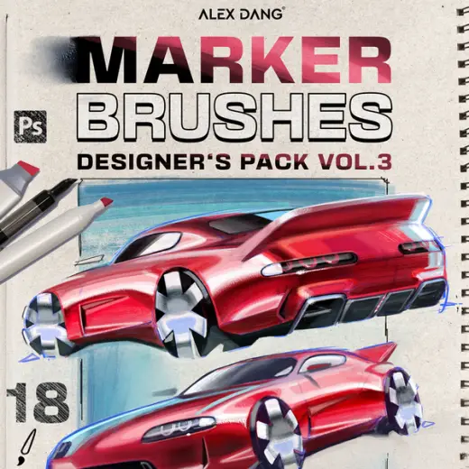 Marker Brushes — Designer's Pack Vol.3 | Alex Dang — Photoshop brush