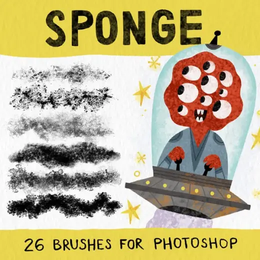 David CP's Sponge brush set for Photoshop — Photoshop brush