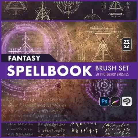 Fantasy Spell Book Brush Set — Photoshop brush