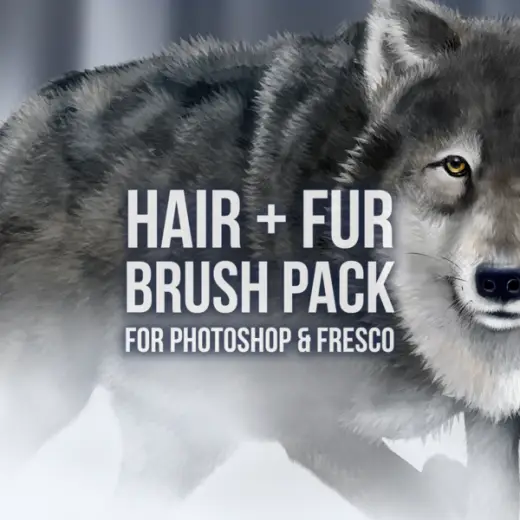 Hair & Fur - Brush Pack for Photoshop & Adobe Fresco (15 Brushes) — Photoshop brush