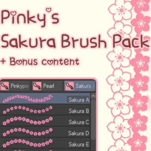 Cherry Blossoms Brush Pack (CSP) — Clip Studio Paint brush