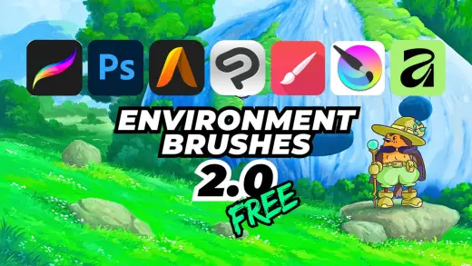 Environment  Brushes 2 - Free — Procreate, Photoshop & Krita brush