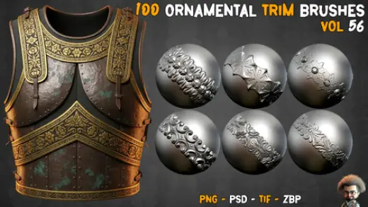 100 Ornamental Trim Brush - Vol 56 — Photoshop brush