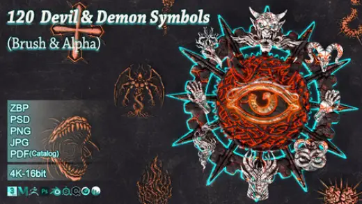 120 Devil & Demon Symbols (Alpha & Brush) — Photoshop brush