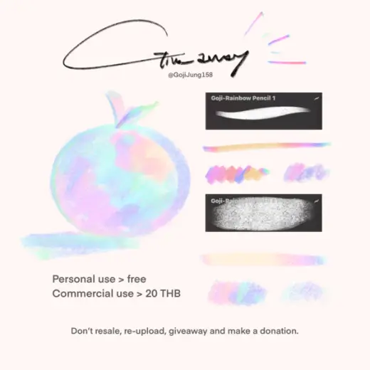 Rainbow pencil brushes by GojiJung158 — Clip Studio Paint brush