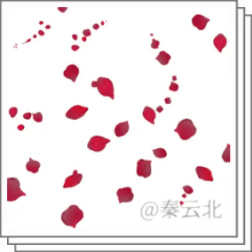 Coloring line art of falling petals — Clip Studio Paint brush
