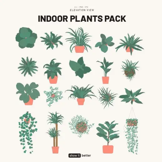 Indoor Plants Pack + Brushes — Photoshop brush