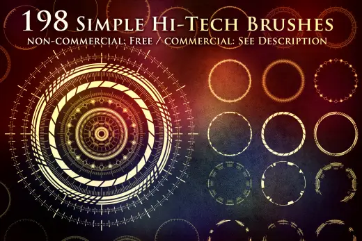 Hi-Tech Sci-Fi Circle Brushes — Procreate, Photoshop & Krita brush
