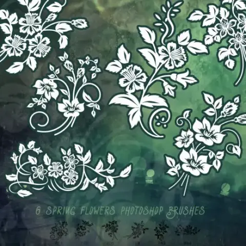 6 Free Spring Flower Ornaments — Procreate, Photoshop & Krita brush