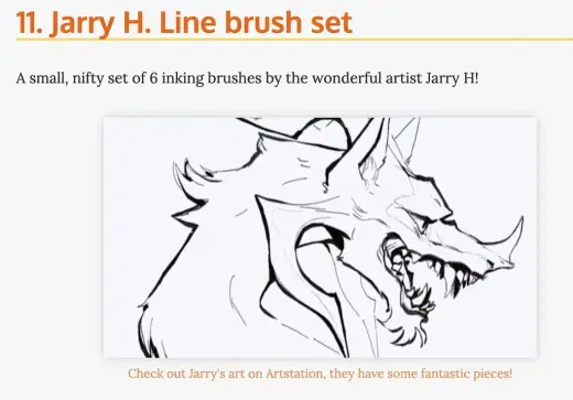 Jarry H. Line brush set — Krita brush