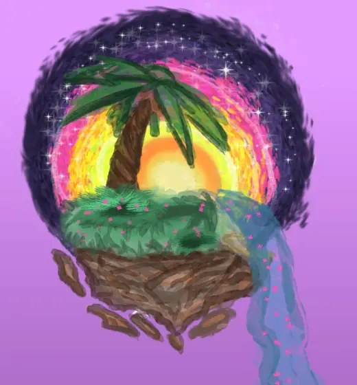 Paradise (messing with new Krita brushes) — Krita brush