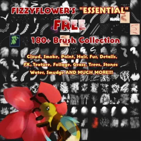 FizzyFlower's ESSENTIAL 180+ Brush set for Krita!! — Procreate & Krita brush