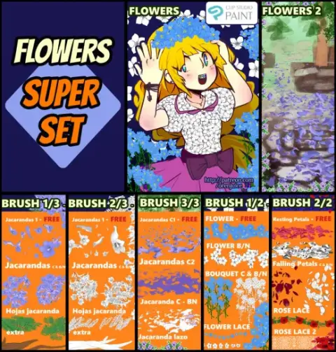 BRUSH SUPER  SET - Flowers — Clip Studio Paint brush