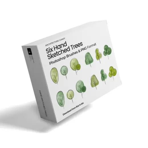 Six Hand Sketched Trees Brushes & PNGS — Photoshop brush