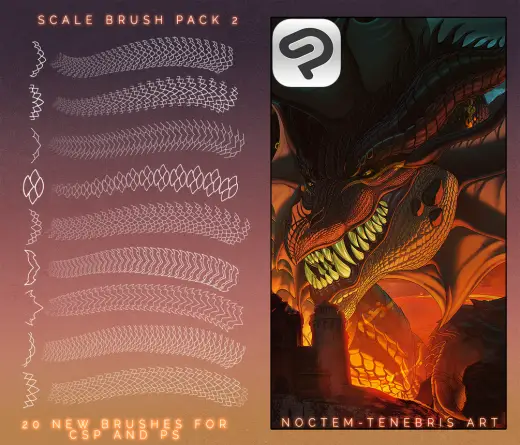Clip Studio Scale Brushes Pack 2 — Clip Studio Paint brush