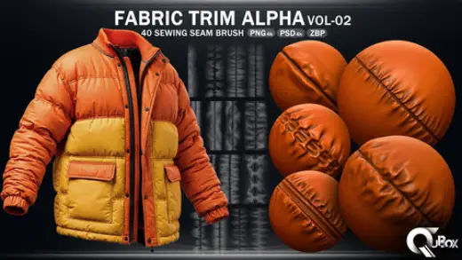 Fabric Trim Alpha-VOL02 | 40 Sewing Seam Brush — Photoshop brush