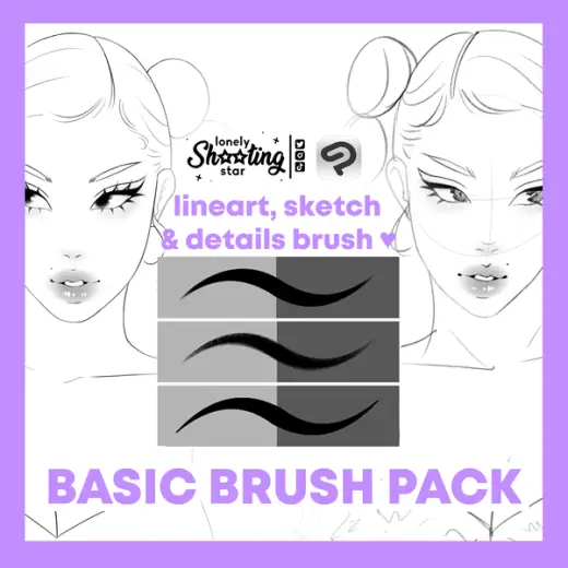 BASIC BRUSH PACK (FREE) for CLIP STUDIO PAINT| By Lonelyshootingstar — Clip Studio Paint brush