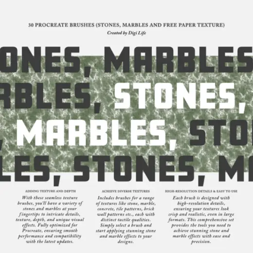 Stones & Marbles (2024) Procreate Brushes — Procreate brush