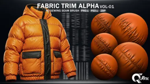 Fabric Trim Alpha-VOL01 | 40 Sewing Seam Brush — Photoshop brush