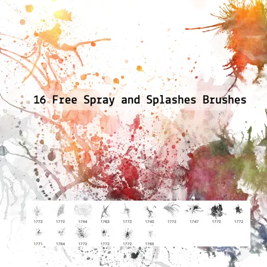 16 Free Spray and Splashes Brushes — Procreate, Photoshop & Krita brush