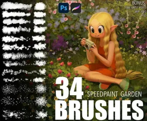 Garden brushes for speedpaint. — Photoshop brush