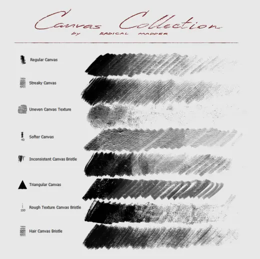 Canvas Brushes Collection — Procreate, Photoshop & Krita brush