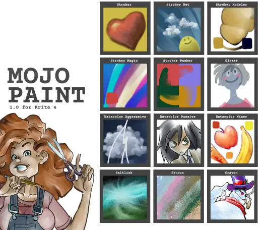 Mojo Paint 1.0 preset bundle for Krita — Krita brush