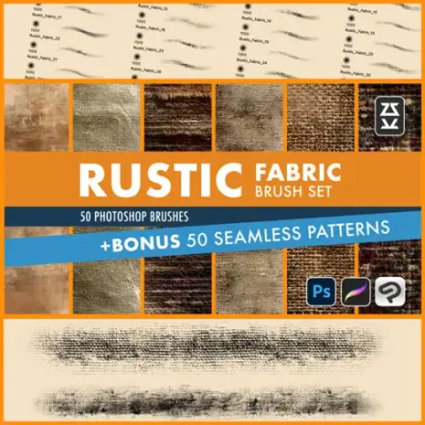 Rustic Fabric Texture Brush Set — Photoshop brush