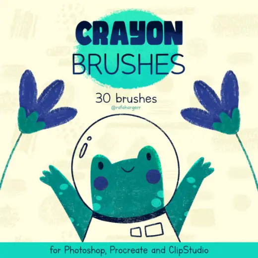 30 Crayon Brushes - Rafa Harger — Procreate, Photoshop & Clip Studio Paint brush