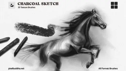 Multi-App Charcoal Sketch Brushes — Photoshop brush