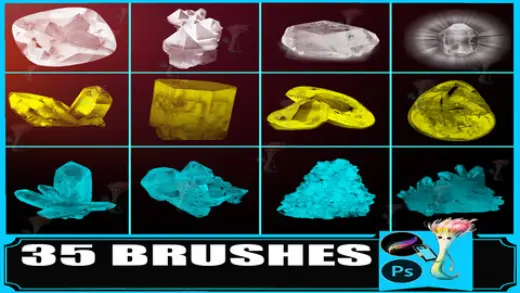 35 Crystal & Precious Stone Stamp Brushes for Procreate and Photoshop — Procreate & Photoshop brush