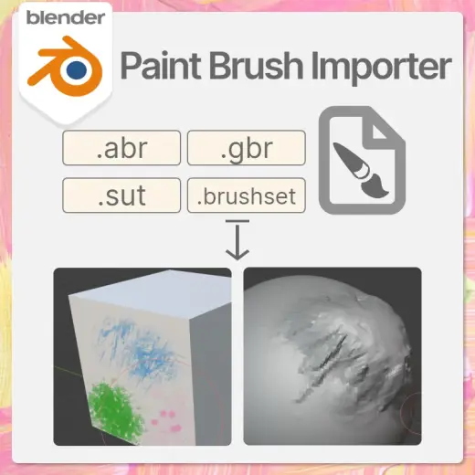 【無料】Paint Brush Importer - Blenderアドオン — Procreate, Photoshop & Clip Studio Paint brush