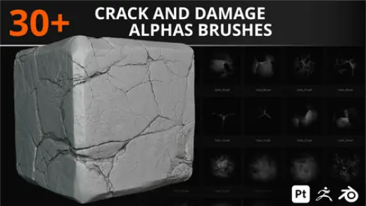 30+ Crack And Damage Alpha Brushes — Photoshop brush