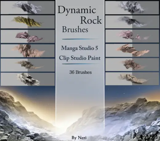 Dynamic Rock - 36 Brushes — Clip Studio Paint brush